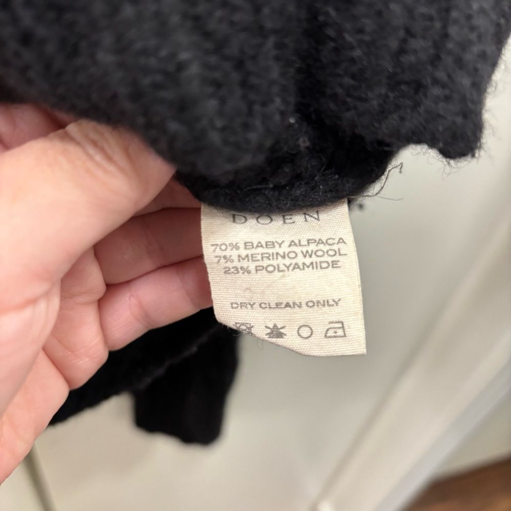 Doen Lulu Sz Small Black Pullover Baby Alpaca Sweater - Picture 5 of 8